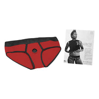 SpareParts Tomboi Nylon Briefs Harness Red/Black Size 2XL