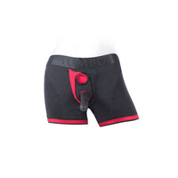 SpareParts Tomboii Nylon Boxer Briefs Harness Black/Red Size 2XL