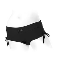 SpareParts Sasha Cinch Booty Short Harness Black Size 3XL
