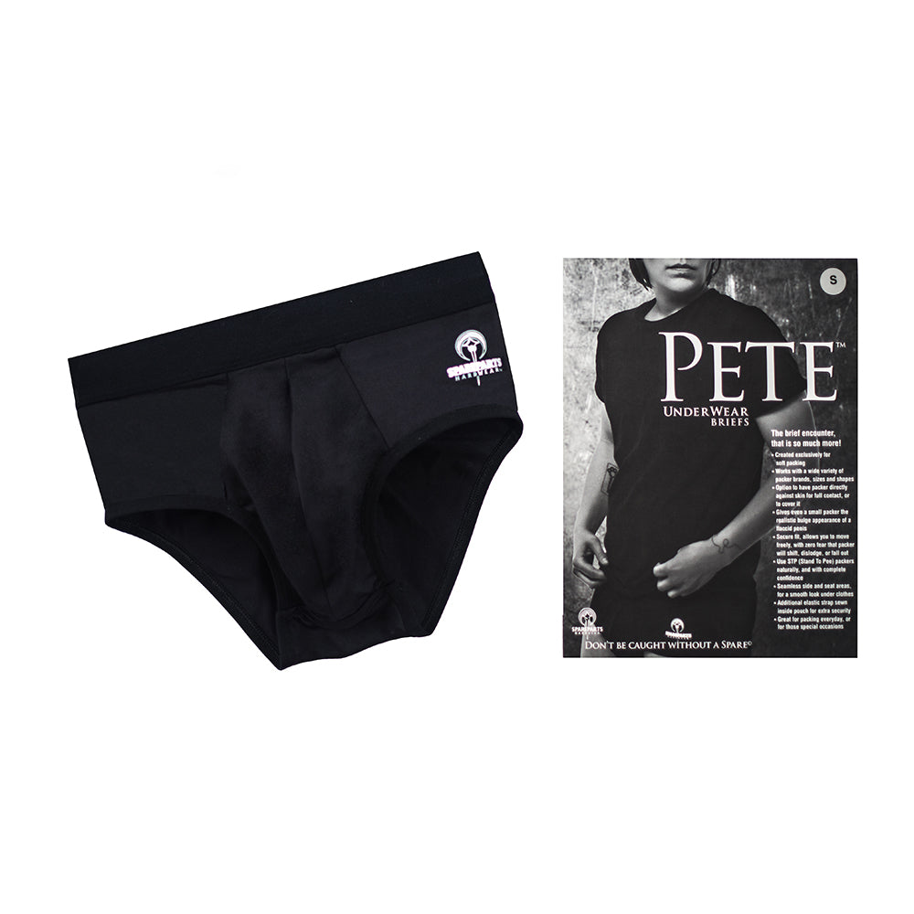 SpareParts Pete Briefs Nylon Packing Underwear Black Size 3XL