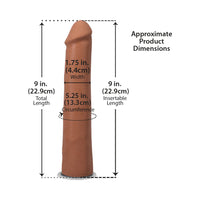 The Realistic Cock 9 in. ULTRASKYN Vac-U-Lock Dildo Caramel