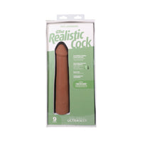 The Realistic Cock 9 in. ULTRASKYN Vac-U-Lock Dildo Caramel
