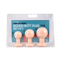 The Classic Round Butt Plug Cream 3-Piece Set