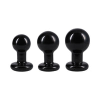 The Classic Round Butt Plug Black 3-Piece Set