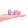 B-Vibe Vibrating Heart Plug Small/Medium - Pink Topaz