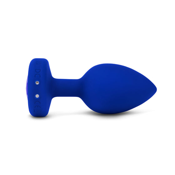 B-Vibe Vibrating Jewel Plug Large/X-Large - Blue Sapphire