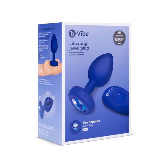 B-Vibe Vibrating Jewel Plug Large/X-Large - Blue Sapphire