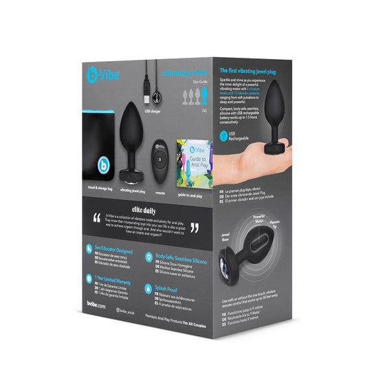 B-Vibe Vibrating Jewel Plug 2XL - Black