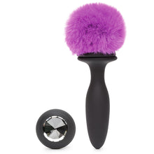  Happy Rabbit Butt Plug Black-Purple Tail  Small Rechargeable