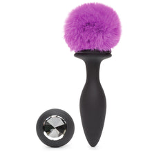  Happy Rabbit Butt Plug Black-Purple Tail  Medium Rechargeable