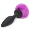 Happy Rabbit Butt Plug Black-Purple Tail  Large Rechargeable