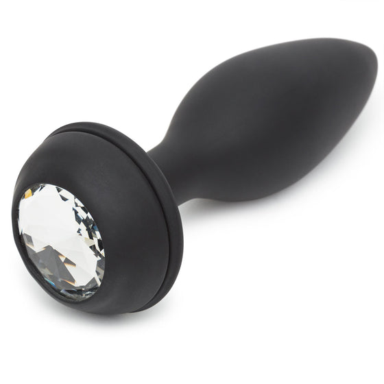 Happy Rabbit Butt Plug Black-Purple Tail  Large Rechargeable