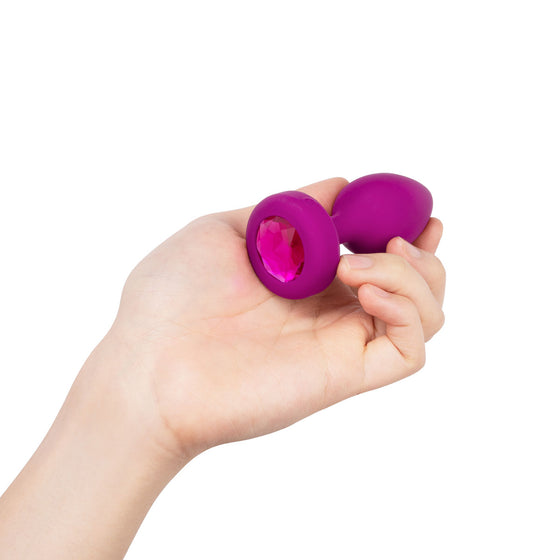 B-Vibe Vibrating Jewel Plug Small-Medium - Fuchsia