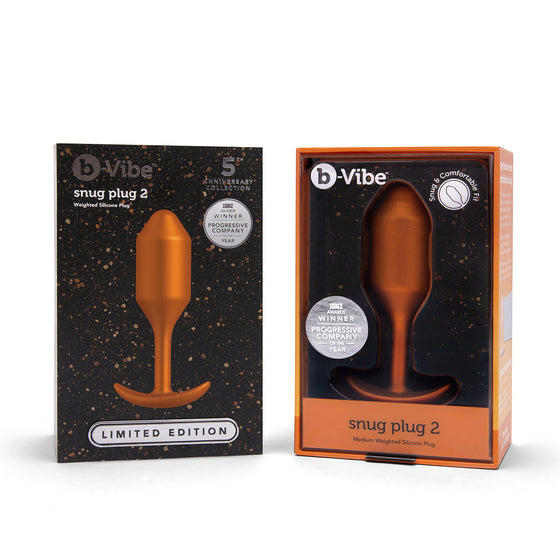 B-Vibe Snug Plug 2 Medium - Limited Edition Sunburst Orange