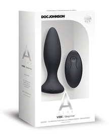  A Play Rechargeable Silicone Beginner Anal Plug W-remote - Black