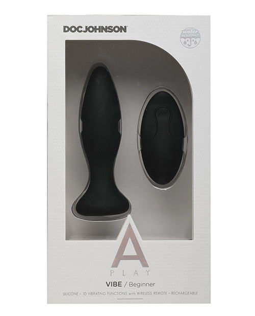 A Play Rechargeable Silicone Beginner Anal Plug W-remote - Black