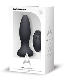  A Play Rechargeable Silicone Adventurous Anal Plug W-remote - Black