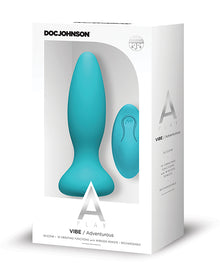  A Play Rechargeable Silicone Adventurous Anal Plug W-remote - Teal