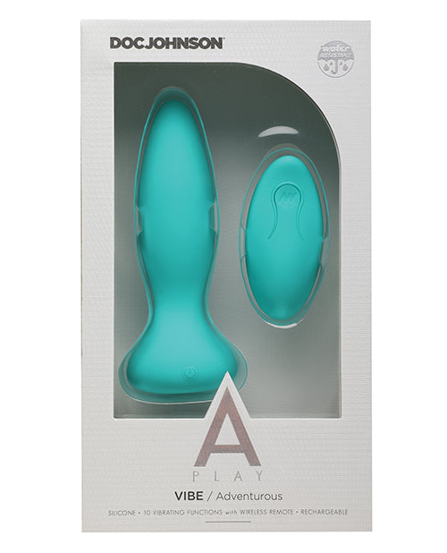 A Play Rechargeable Silicone Adventurous Anal Plug W-remote - Teal