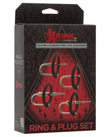  Kink Ring & Plug Set Cock Accessory - Black