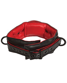  Kink Leather Handler's Collar - Black-red