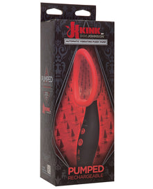  Kink Pumped Rechargeable Automatic Vibrating Pussy Pump - Black-red