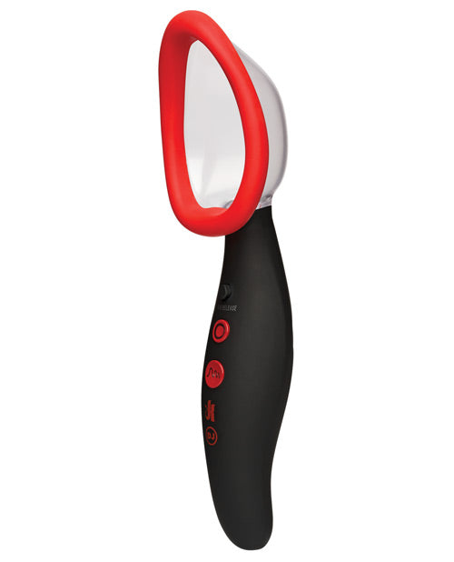 Kink Pumped Rechargeable Automatic Vibrating Pussy Pump - Black-red