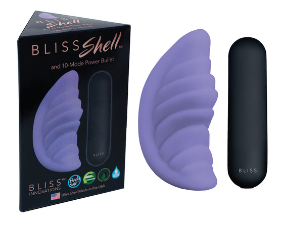 BLISS Violet Shell with Rechargeable 10-Mode Power Bullet